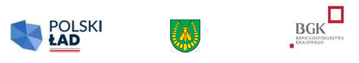 znaki graficzne projektu - logotypy polski ład, herb gminy i Banku BGK